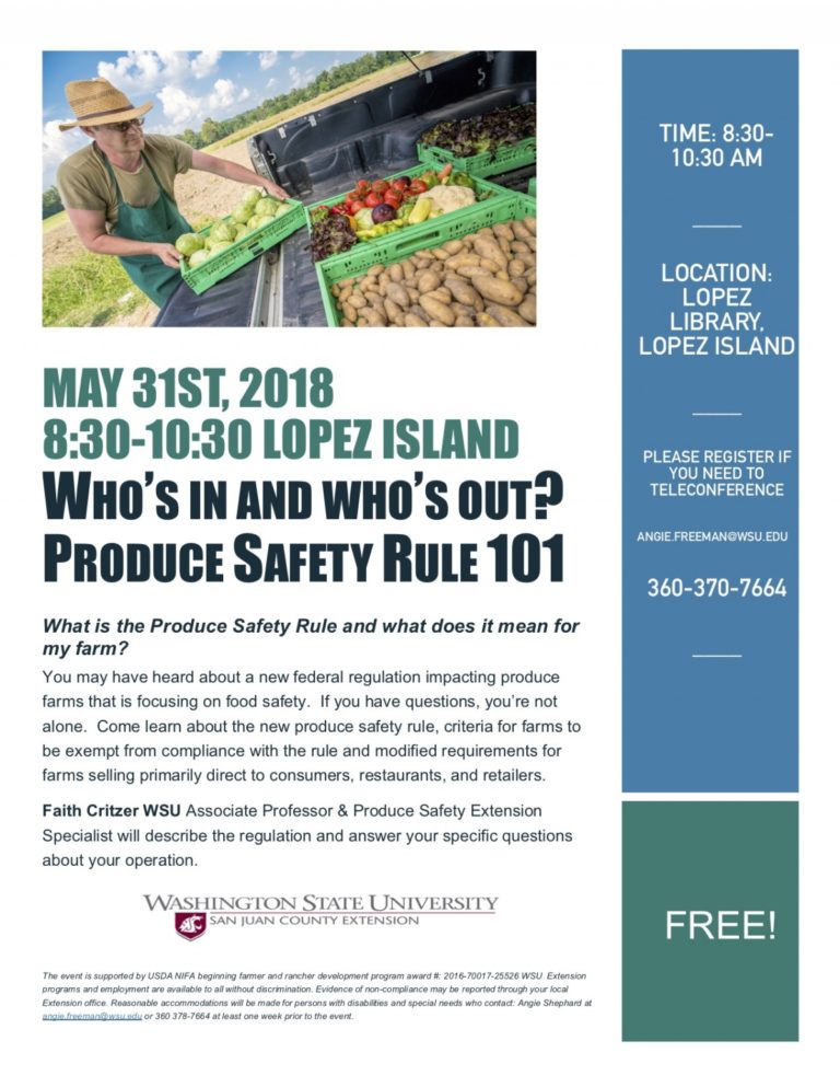 FREE Produce Safety Workshop – Lopez Island
