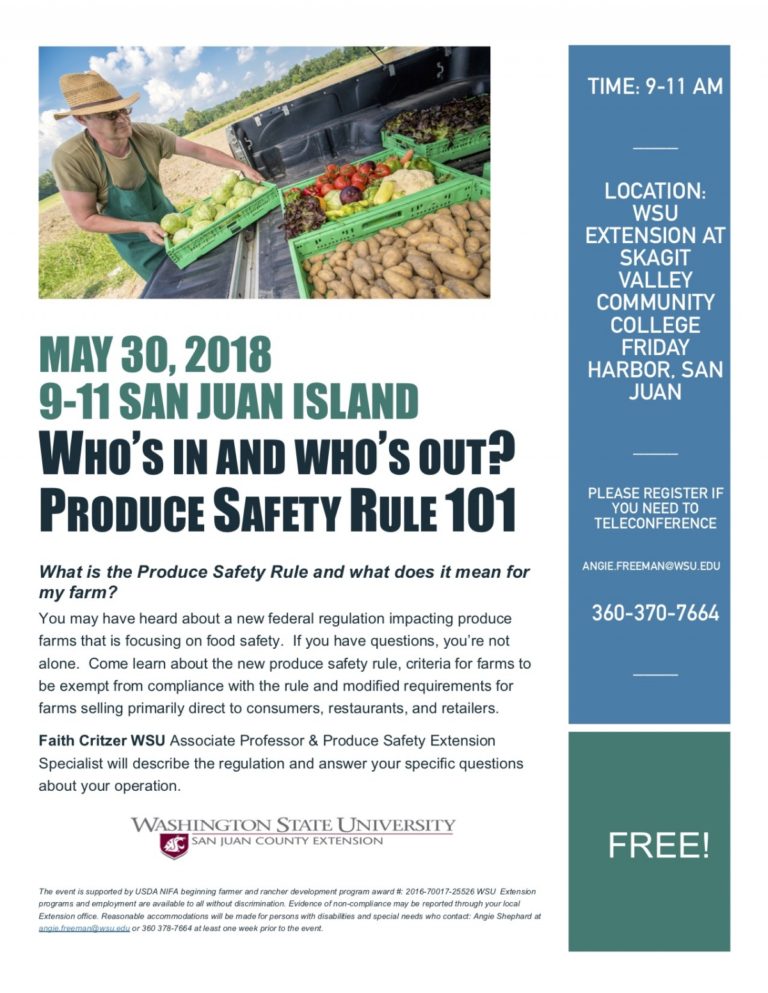 FREE Produce Safety Workshop – San Juan Island